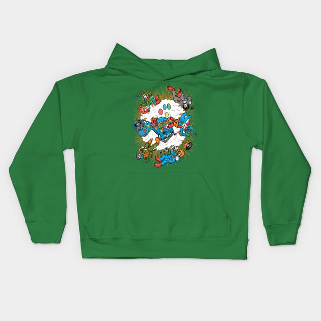 When Clown Cars Explode Kids Hoodie by nickv47